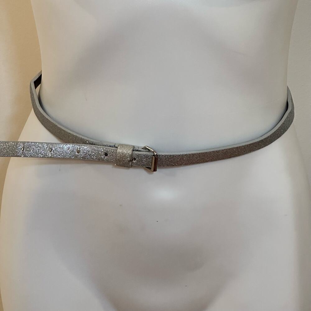 Justice Silver Glitter Belt sz M